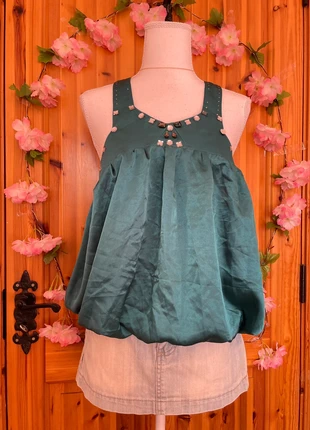 Studded Satin Babydoll Top | Bubble Hem | Statement Detail | 443., brand: Lolita, condition: Very good, size: XXXL / 46 / 18, €13.00, €14.35 includes Buyer Protection