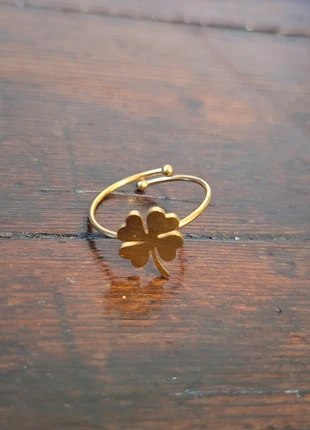 Anello acciaio inossidabile fineline leggerissimo con quadrifoglio 🍀, marque: INOX, état: Neuf avec étiquette, taille: Ajustable, 6,00 €, 7,00 € Protection acheteurs incluse