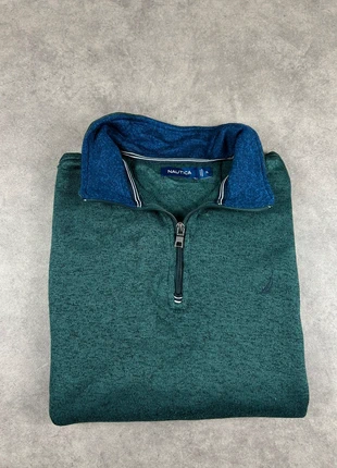 Pull/ sweat half demi-zip Nautica vert chiné vintage | Taille XL, marca: Nautica, estado: Muy bueno, tamaño: XL, 35,00 €, 37,45 € Protección al comprador incluida