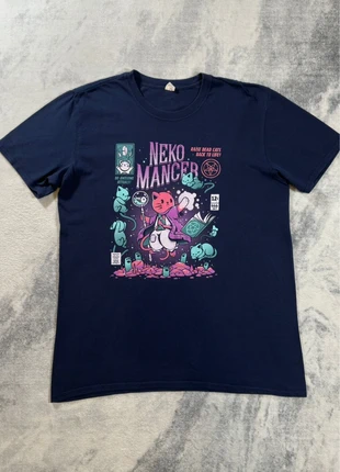 T-shirt Gildan Nekomancer L homme bleu marine imprimé graphique, marca: Gildan, estado: Muito bom, tamanho: L, €19.99, €21.69 inclui Proteção do Comprador Pro