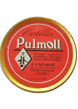 🫁 boite ronde vide en fer blanc - Pastilles Pulmoll année 1980, marca: pulmoll, estado: Bom, €4.00, €4.90 inclui Proteção do Comprador