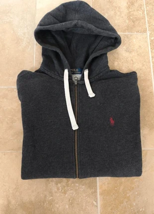 Sweat a capuche zippé gris foncé chiné Polo Ralph Lauren homme M logo bordeaux, marca: Ralph Lauren, estado: Bom, tamanho: M, €35.09, €37.54 inclui Proteção do Comprador Pro