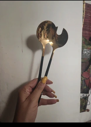 Set posate insalate oro nero, marque: CASA, état: Neuf sans étiquette, 6,50 €, 7,53 € Protection acheteurs incluse