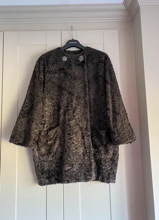 Vintage Jaeger Faux Fur Textured Coat in Dark Brown, brand: Jaeger, condition: Very good, size: XL / 42 / 14, €80.00, €84.70 includes Buyer Protection