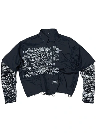 Black Distressed Long-Sleeve Shirt – Punk Y2K Style, brand: damage industry, condition: New without tags, size: M, €72.50, €76.83 includes Buyer Protection Pro