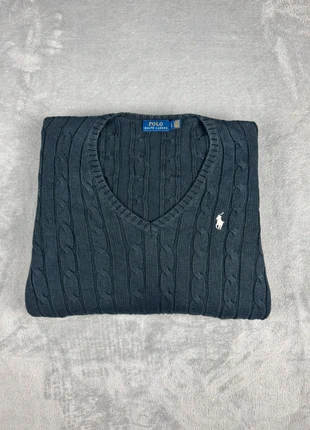 Torsadé Polo Ralph Lauren col V | Taille L | Noir logo blanc, marca: Ralph Lauren, estado: Muy bueno, tamaño: L / 40 / 12, 49,90 €, 53,10 € Protección al comprador incluida
