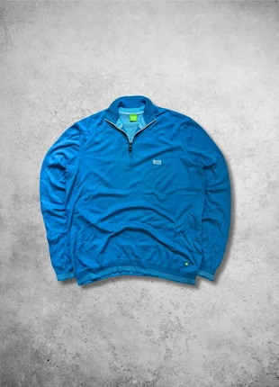 Hugo Boss Blue Knit Sweater Embroidered Logo Size XL Cotton, merk: Hugo Boss, staat: Goed, maat: XL, € 10,20, € 11,41 inclusief Kopersbescherming
