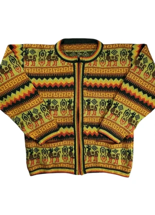 Veste vintage à motif zippé - Crazy fleece rétro 80/90’s/2000’s S - 100% pure laine, marke: Vintage Dressing, zustand: Sehr gut, größe: S / 36 / 8, 25,00 €, 26,95 € beinhaltet Vinted-Käuferschutz Pro