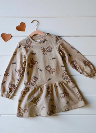 Abito vestito beige orsacchiotti bimba bambina 3 anni girl autumn winter teddy bear dress, marca: Sinsay, estado: Nuevo sin etiquetas, tamaño: 3 años / 98 cm, 8,00 €, 9,10 € Protección al comprador incluida