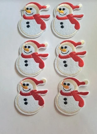 Patch brodé Bonhomme de neige par 6 thermocollant, merk: ne sais pas, staat: Nieuw zonder prijskaartje, € 1,50, € 2,28 inclusief Kopersbescherming