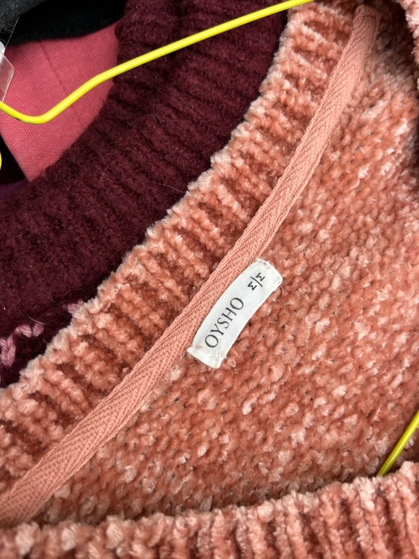 Oysho - Pull saumon rose corail maille style chenille - photo numéro 4
