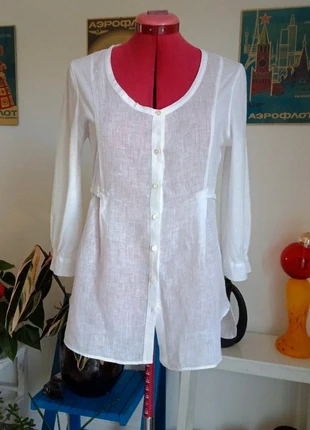 Blouse chemisier blanc lin coton 34 / 36, brand: Pennyblack, condition: Very good, size: XS / 34 / 6, €12.00, €13.30 includes Buyer Protection