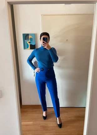 Cobalt blau Bundfaltenhose tapered Hose high waist, brand: Zara, condizioni: Ottime, taglia: S / IT 40 / EU 36, €10.00, €11.20 include la Protezione acquisti