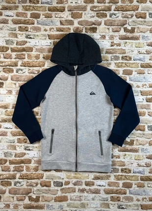 Sweat zippé à capuche gris chiné et bleu nuit logo gomme Quiksilver - S, marke: Quiksilver, zustand: Sehr gut, größe: S, 20,00 €, 21,70 € beinhaltet Vinted-Käuferschutz Pro
