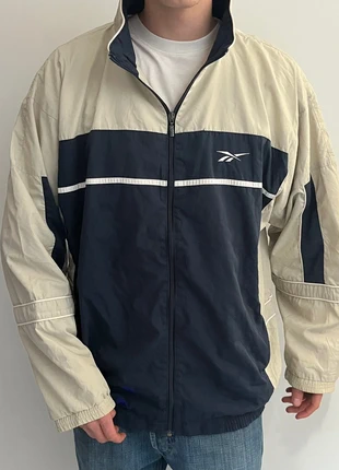 Veste coupe vent Reebok vintage beige et bleu logo brodé taille/XL | Jacket Reebok, marque: Reebok, état: Bon état, taille: XL, 26,00 €, 28,00 € Protection acheteurs incluse