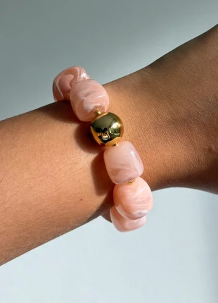 bracelet élastique avec perles en acier inoxydable, staat: Nieuw zonder prijskaartje, € 10,00, € 11,20 inclusief Kopersbescherming