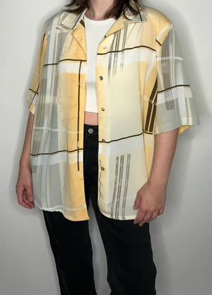 Deadstock 1990s butter yellow fisherman vsco girl arthoe indie streetwear oversized blouse, merk: Vintage, staat: Heel goed, maat: XL / 42 / 14, € 12,50, € 13,83 inclusief Kopersbescherming Pro