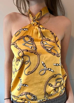 Gold silk halter top, brand: Silk, condition: Very good, size: S / 36 / 8, €30.00, €32.20 includes Buyer Protection
