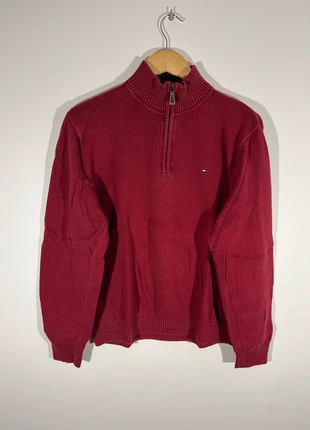 Pull Tommy Hilfiger half zip rouge, marca: Tommy Hilfiger, estado: Muito bom, tamanho: M, €35.00, €37.45 inclui Proteção do Comprador Pro