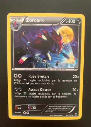 Carte Pokémon : Zoroark 71/108 explorateur obscur / noir et blanc, marke: Pokémon, zustand: Gut, 3,99 €, 4,89 € inklusive Vinted-Käuferschutz