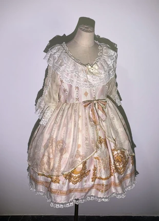 Rococo Royal Court Lolita OP – Noble Ivory & Gold Elegance, brand: Lolita, condizioni: Ottime, taglia: Taglia unica, €37.50, €40.08 include la Protezione acquisti