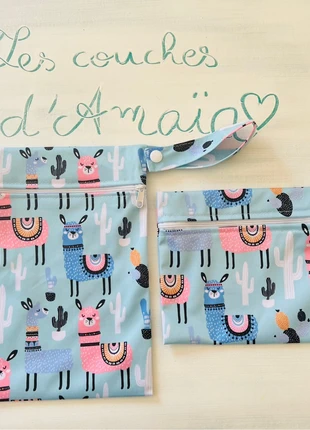 Sac / Pochette imperméable – Grand format 20x25 cm – Motif lamas et cactus, marque: sac imperméable, état: Neuf avec étiquette, 4,00 €, 4,90 € Protection acheteurs (Pro) incluse