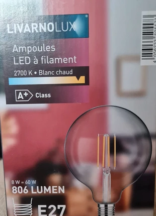 Ampoule LED à filament transparente, brand: livarnolux, condizioni: Nuovo con cartellino, €6.00, €7.00 include la Protezione acquisti