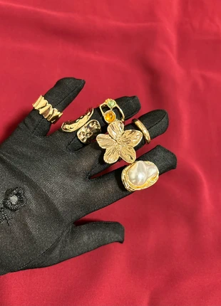 6 pcs Gold Ring Set Adjustable, condition: Very good, size: Adjustable, £9.49, £10.66 includes Buyer Protection