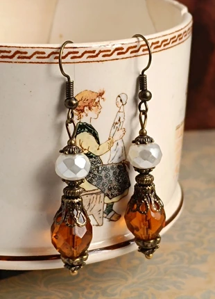 Boucles d'oreilles pendantes gouttes ambrées, marque: AucoudesAnges, état: Très bon état, 15,00 €, 16,45 € Protection acheteurs (Pro) incluse