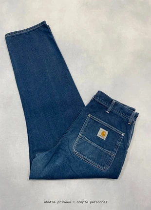 Jean Carhartt wip Bleu Marine Loose Baggy Droit modèle Simple Pant Denim - Taille M w33 #901, brand: Carhartt, condition: Very good, size: W33, €49.00, €52.15 includes Buyer Protection Pro