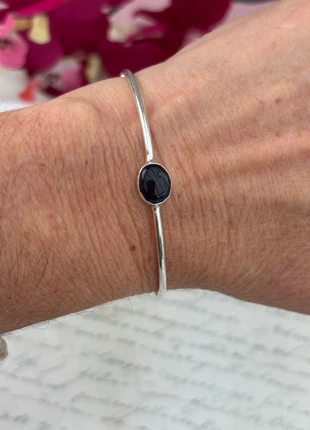 Superbe bracelet jonc laiton argenté améthyste, état: Très bon état, 15,00 €, 16,45 € Protection acheteurs (Pro) incluse