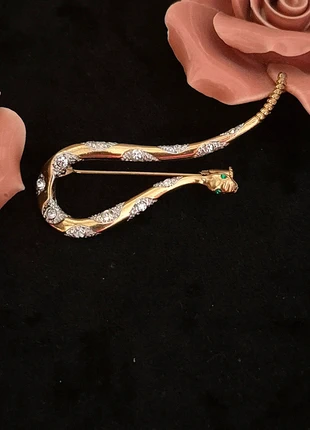 Broche ancienne Cobra 💛 doré orné d éléments argentés, marca: Vintage Chic, estado: Muito bom, €29.00, €31.15 inclui Proteção do Comprador Pro