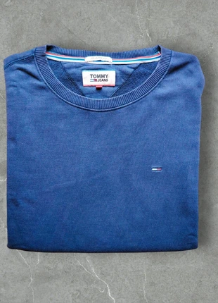 Pull / Crewneck Tommy Hilfiger - Bleu Marine - Logo Brodé - Taille M (Oversize), merk: Tommy Hilfiger, staat: Heel goed, maat: M, € 15,00, € 16,45 inclusief Kopersbescherming