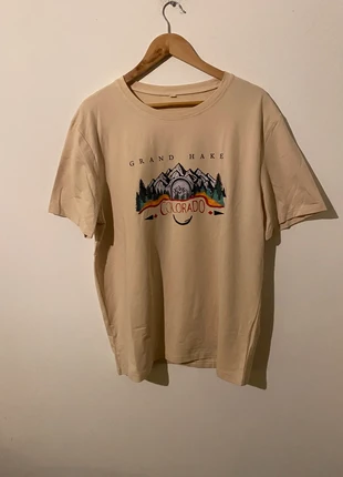 Tee-shirt homme XL beige imprimé montage col rond, zustand: Sehr gut, größe: XL, 15,00 €, 16,45 € inklusive Vinted-Käuferschutz