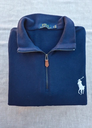 Half zip 1/4 zip col camionneur Ralph Lauren | Bleu Marine | Taille L | Très bon état 100% coton, brand: Ralph Lauren, condition: Very good, size: L, €55.00, €58.45 includes Buyer Protection