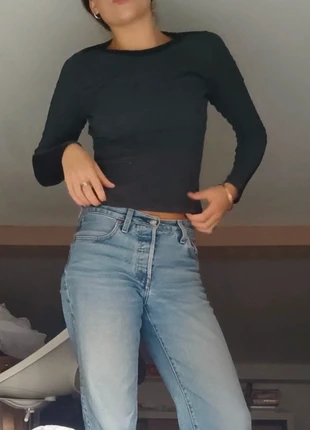 Haut manches longues bicolore, marca: Mango, estado: Muy bueno, tamaño: S / 36 / 8, 13,00 €, 14,35 € Protección al comprador incluida