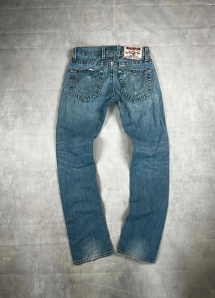 Vintage True Religion Gerade geschnittene Straight-fit Jeans Loosefit Locker Baggy Blau W30 L32, merk: True Religion, staat: Goed, maat: W30 | FR 40, € 40,00, € 42,70 inclusief Kopersbescherming