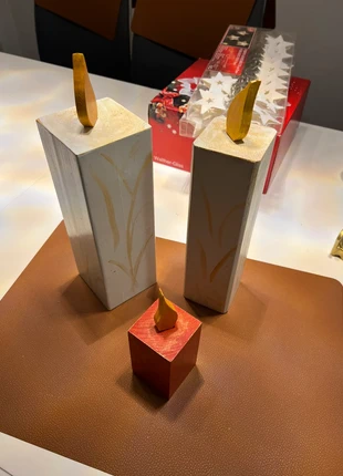 Holzkerzen Deko Weihnachten Christmas, marke: NO LABEL, zustand: Gut, 4,00 €, 4,90 € inklusive Vinted-Käuferschutz