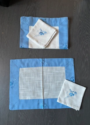 Lot 4 set de table + serviette en tissu vintage, merk: Vintage Dressing, staat: Heel goed, € 12,00, € 13,30 inclusief Kopersbescherming