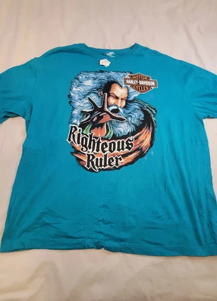 T Shirt vintage graphic Harley Davidson "Righteous Ruler" - Bleu ciel (Taille XL), marca: Harley Davidson, estado: Muy bueno, tamaño: XL, 20,00 €, 21,70 € Protección al comprador incluida