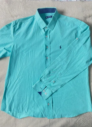 Chemise Ralph Lauren Bleu Clair à Points, marque: Ralph Lauren, état: Très bon état, taille: XXL, 15,00 €, 16,45 € Protection acheteurs incluse