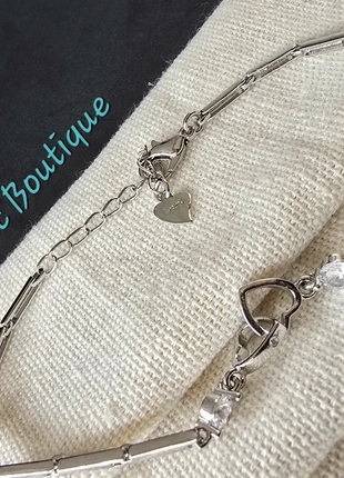 Silver - cilindral link chain with sparkling crystals, adjustable bracelet, brand: interlocking hearts, condition: New without tags, £14.00, £15.40 includes Buyer Protection Pro
