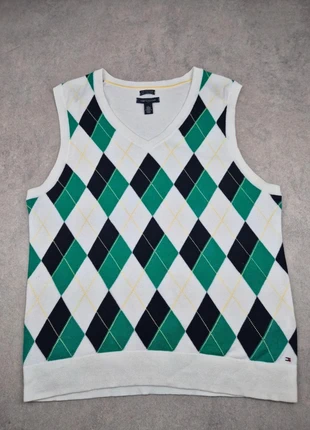 Pull Tommy Hilfiger sans manche homme col V tartan losange - Taille XL, brand: Tommy Hilfiger, condition: Very good, size: XL / 42 / 14, €20.00, €21.70 includes Buyer Protection