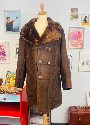 brigo vintage marrón con cuello de pelo – estilo retro auténtico, estado: Bueno, tamaño: XL / 42 / 14, 29,90 €, 32,10 € Protección al comprador Pro incluida