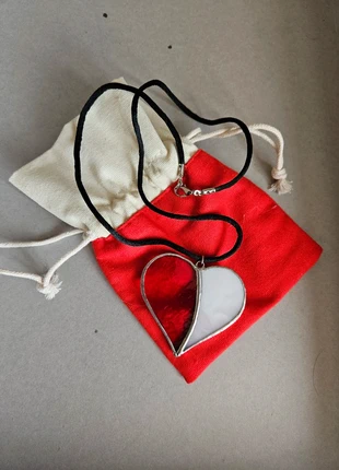 Collana cuore in vetro, con cordino, état: Neuf avec étiquette, 8,90 €, 10,05 € Protection acheteurs incluse