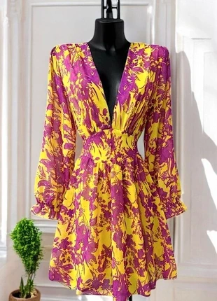 Robe courte jaune-fuchsia taille S, marque: Boutique Parisienne, état: Très bon état, taille: S / 36 / 8, 31,00 €, 33,25 € Protection acheteurs (Pro) incluse