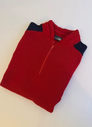 Pull camionneur - quart de zip- Homme North Face - Rouge et Bleu- L - 100% laine L• Bon état, marque: The North Face, état: Bon état, taille: L, 12,00 €, 13,30 € Protection acheteurs incluse