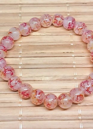 Bracelet en perles de verre marron translucide à veines rouge, zustand: Neu, 1,20 €, 1,96 € beinhaltet Vinted-Käuferschutz Pro