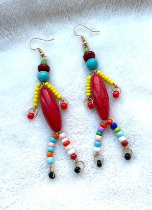 Fun new trendy colourful beaded person dangle earrings, brand: Beaded earrings, condition: New without tags, £2.50, £3.33 includes Buyer Protection