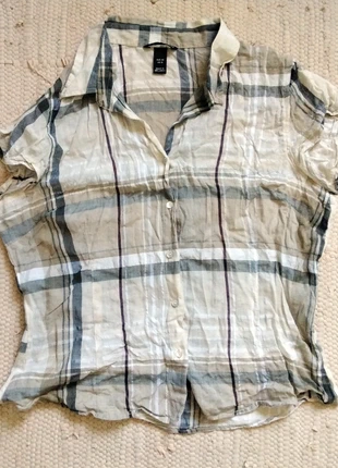 Beige check lightweight shirt, brand: H&M, condition: Very good, size: 4XL / 20, £2.50, £3.33 includes Buyer Protection